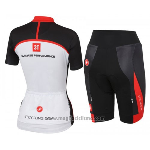 2016 Abbigliamento Ciclismo Castelli Bianco Rosso Manica Corta e Salopette