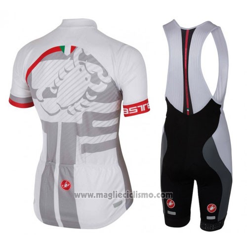 2016 Abbigliamento Ciclismo Castelli Bianco e Rosso Manica Corta e Salopette