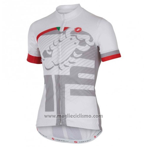 2016 Abbigliamento Ciclismo Castelli Bianco e Rosso Manica Corta e Salopette