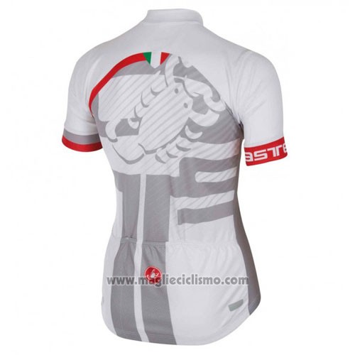 2016 Abbigliamento Ciclismo Castelli Bianco e Rosso Manica Corta e Salopette