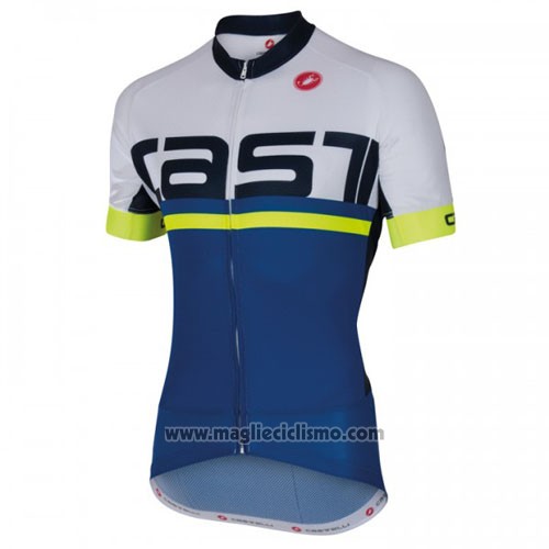 2016 Abbigliamento Ciclismo Castelli Blu Bianco Manica Corta e Salopette