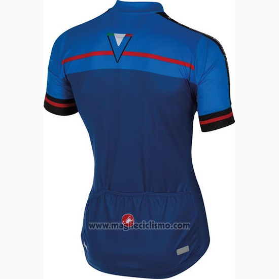 2016 Abbigliamento Ciclismo Castelli Blu Manica Corta e Salopette