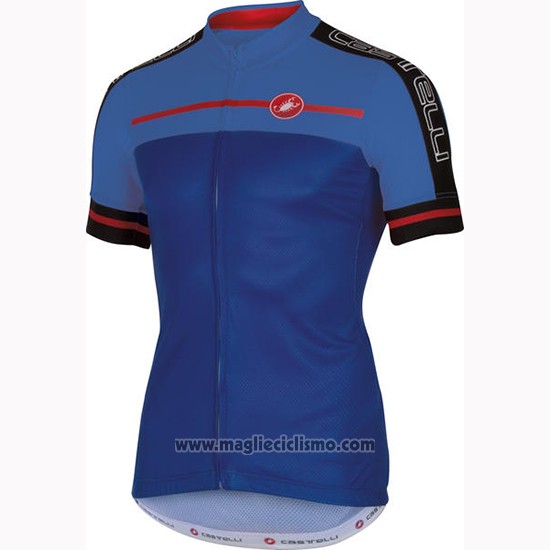 2016 Abbigliamento Ciclismo Castelli Blu Manica Corta e Salopette