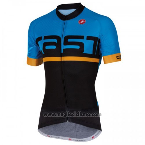 2016 Abbigliamento Ciclismo Castelli Blu Nero Manica Corta e Salopette