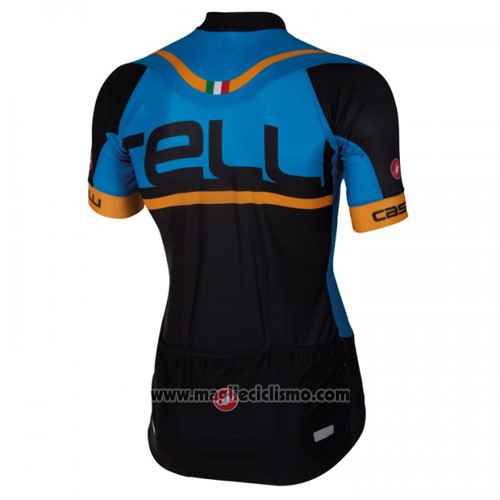 2016 Abbigliamento Ciclismo Castelli Blu Nero Manica Corta e Salopette