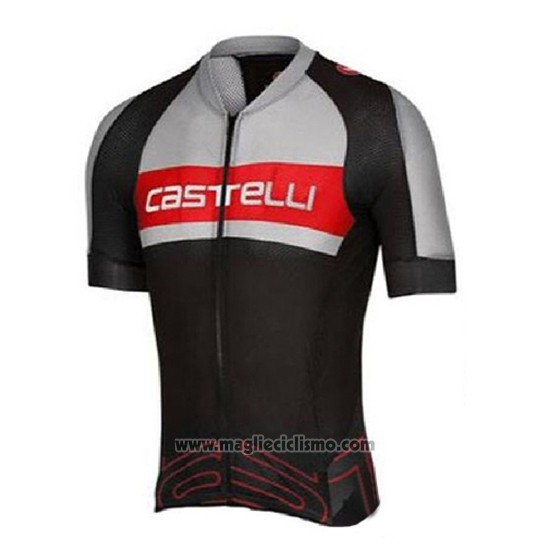 2016 Abbigliamento Ciclismo Castelli Grigio e Nero Manica Corta e Salopette
