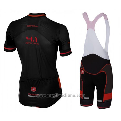 2016 Abbigliamento Ciclismo Castelli Nero Manica Corta e Salopette