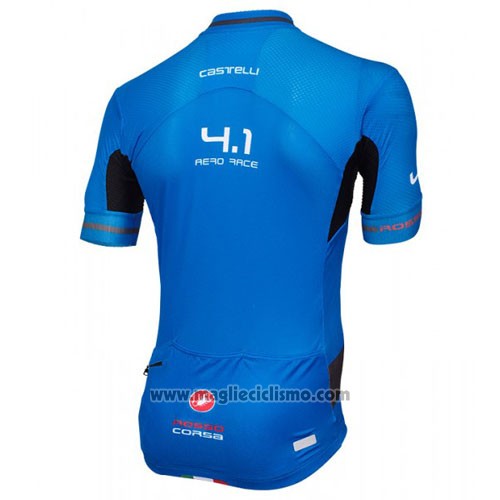 2016 Abbigliamento Ciclismo Castelli Nero e Celeste Manica Corta e Salopette