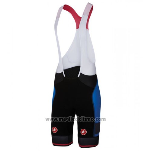 2016 Abbigliamento Ciclismo Castelli Nero e Celeste Manica Corta e Salopette