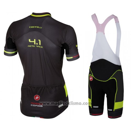 2016 Abbigliamento Ciclismo Castelli Nero e Verde Manica Corta e Salopette