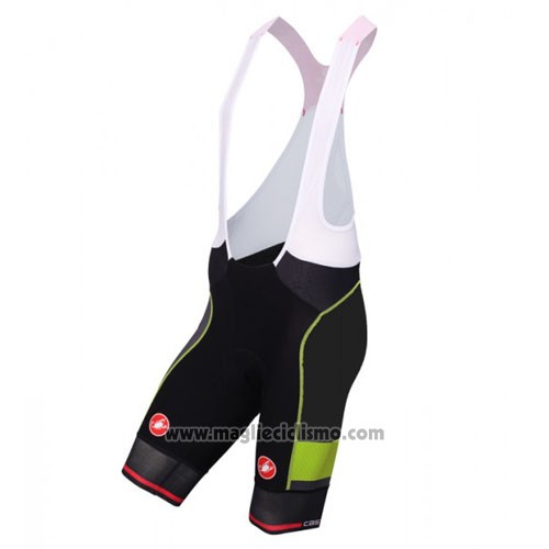 2016 Abbigliamento Ciclismo Castelli Nero e Verde Manica Corta e Salopette