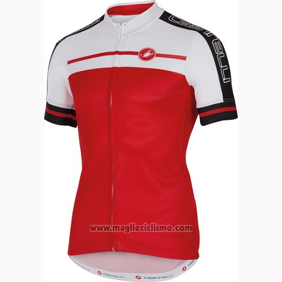 2016 Abbigliamento Ciclismo Castelli Rosso Bianco Manica Corta e Salopette
