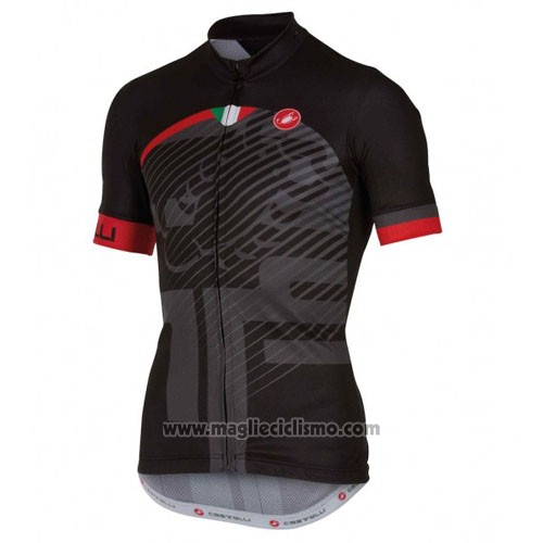 2016 Abbigliamento Ciclismo Castelli Rosso Nero Manica Corta e Salopette