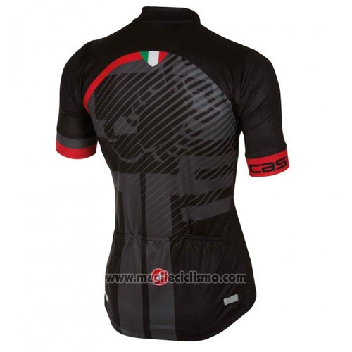 2016 Abbigliamento Ciclismo Castelli Rosso Nero Manica Corta e Salopette