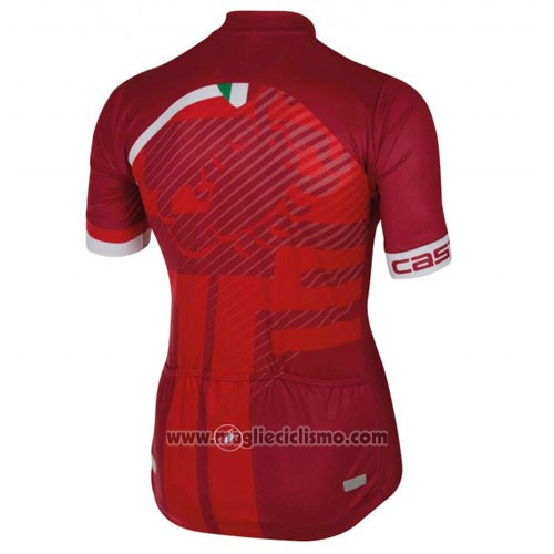 2016 Abbigliamento Ciclismo Castelli Rosso e Bianco Manica Corta e Salopette