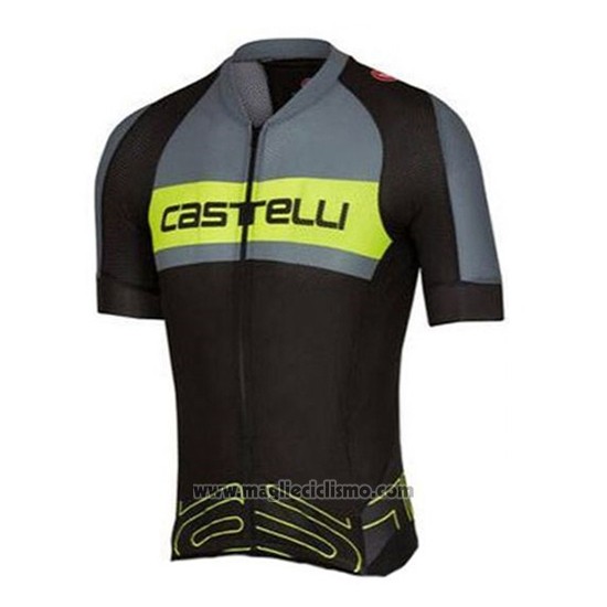 2016 Abbigliamento Ciclismo Castelli Verde e Grigio Manica Corta e Salopette