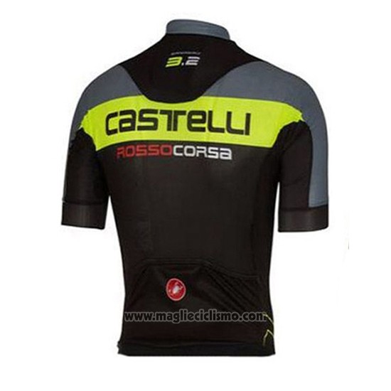 2016 Abbigliamento Ciclismo Castelli Verde e Grigio Manica Corta e Salopette
