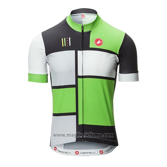 2016 Abbigliamento Ciclismo Castelli Verde e Nero Manica Corta e Salopette