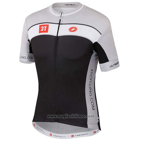 2017 Abbigliamento Ciclismo Castelli 3t Grigio e Nero Manica Corta e Salopette