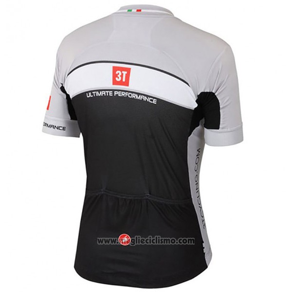 2017 Abbigliamento Ciclismo Castelli 3t Grigio e Nero Manica Corta e Salopette