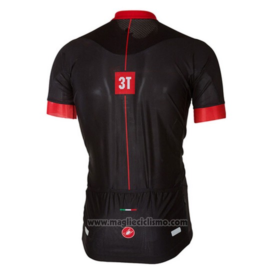 2017 Abbigliamento Ciclismo Castelli Aceso Nero e Rosso Manica Corta e Salopette