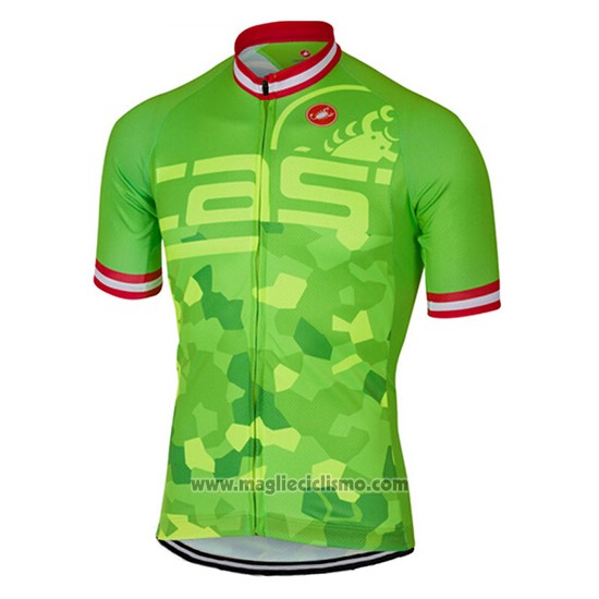2017 Abbigliamento Ciclismo Castelli Aceso Verde Manica Corta e Salopette