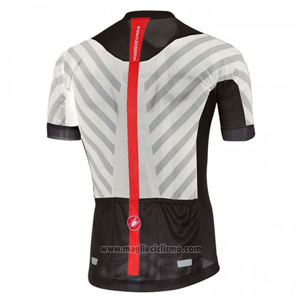 2017 Abbigliamento Ciclismo Castelli Aero Race Bianco e Nero Manica Corta e Salopette