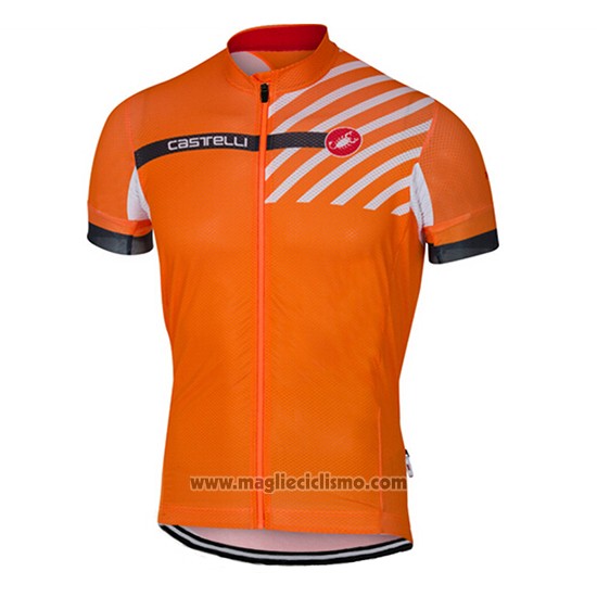 2017 Abbigliamento Ciclismo Castelli Arancione Manica Corta e Salopette