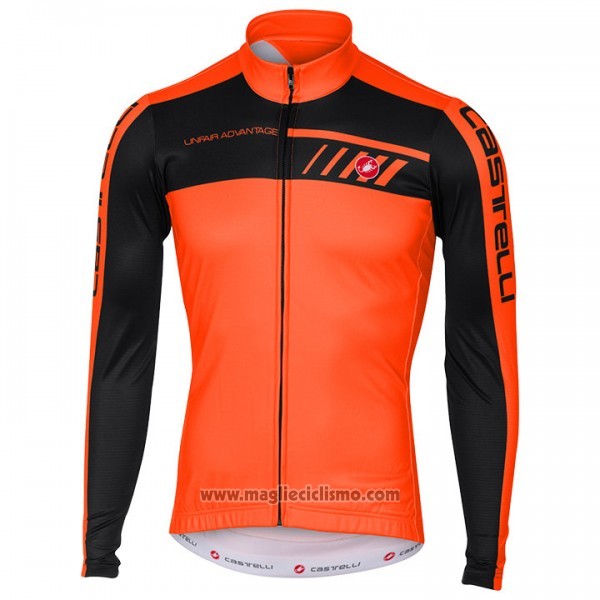 2017 Abbigliamento Ciclismo Castelli Arancione e Nero Manica Lunga e Salopette
