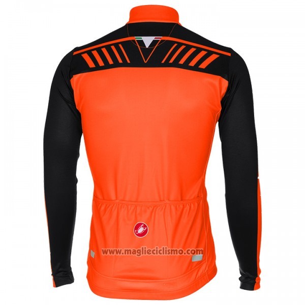 2017 Abbigliamento Ciclismo Castelli Arancione e Nero Manica Lunga e Salopette