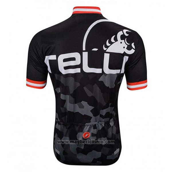 2017 Abbigliamento Ciclismo Castelli Attacco Nero Manica Corta e Salopette