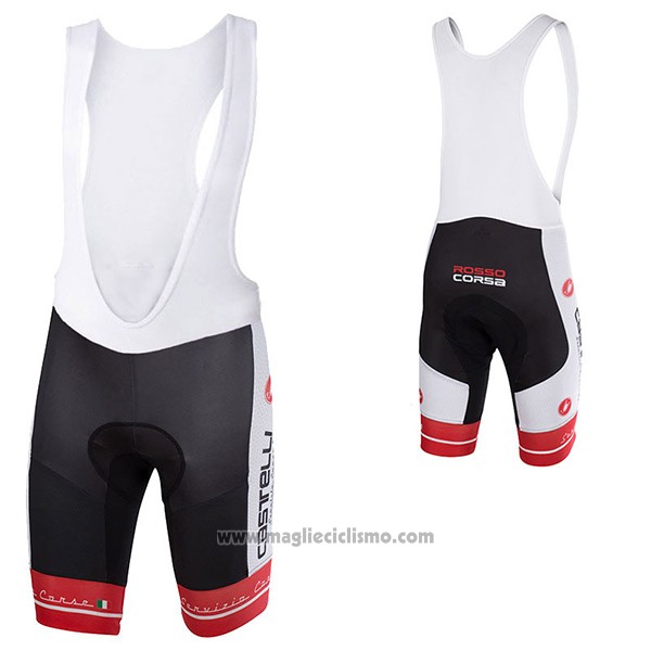 2017 Abbigliamento Ciclismo Castelli Bianco e Nero Manica Corta e Salopette