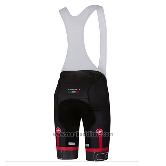 2017 Abbigliamento Ciclismo Castelli Bianco e Nero Manica Corta e Salopette