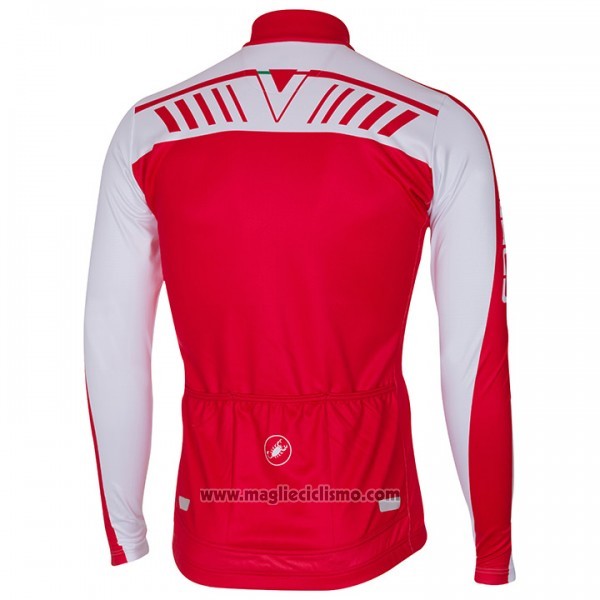 2017 Abbigliamento Ciclismo Castelli Bianco e Rosso Manica Lunga e Salopette