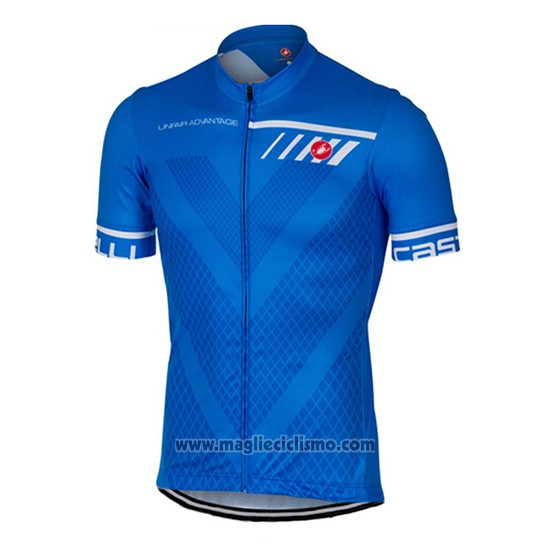 2017 Abbigliamento Ciclismo Castelli Blu Manica Corta e Salopette