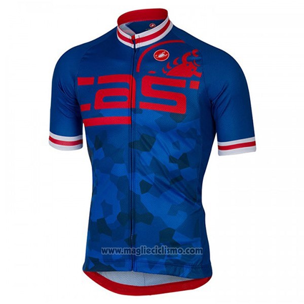 2017 Abbigliamento Ciclismo Castelli Blu e Rosso Manica Corta e Salopette
