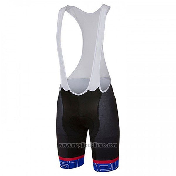 2017 Abbigliamento Ciclismo Castelli Blu e Rosso Manica Corta e Salopette