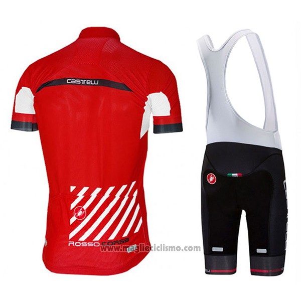 2017 Abbigliamento Ciclismo Castelli Free Ar Rosso Manica Corta e Salopette