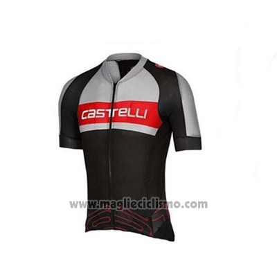 2017 Abbigliamento Ciclismo Castelli Grigio e Nero Manica Corta e Salopette