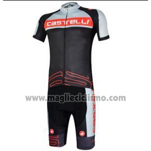 2017 Abbigliamento Ciclismo Castelli Grigio e Nero Manica Corta e Salopette