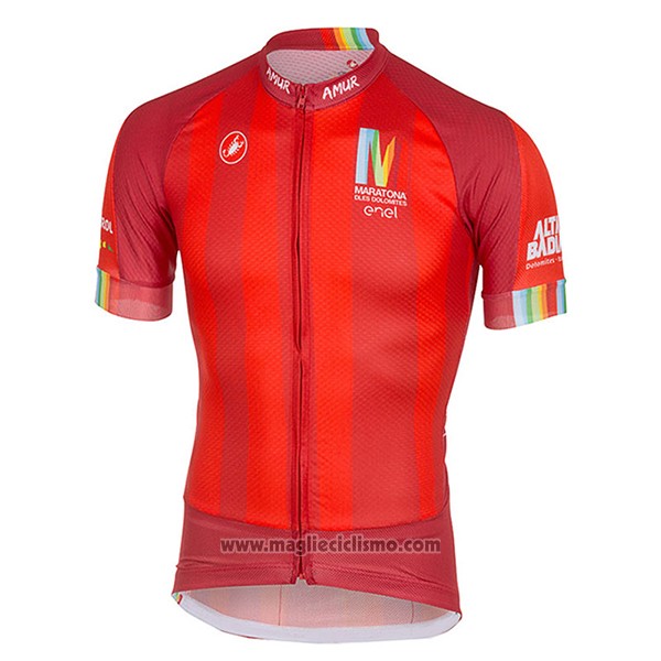 2017 Abbigliamento Ciclismo Castelli Maratone Rosso Manica Corta e Salopette