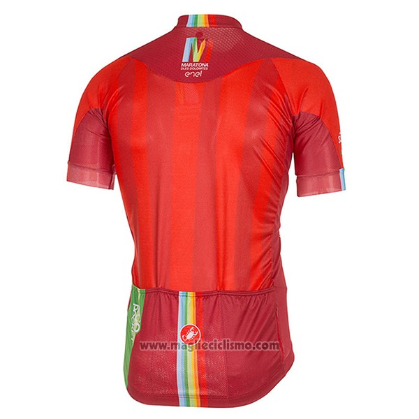 2017 Abbigliamento Ciclismo Castelli Maratone Rosso Manica Corta e Salopette