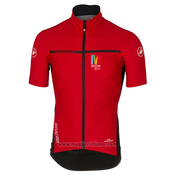2017 Abbigliamento Ciclismo Castelli Maratone Rosso e Nero Manica Corta e Salopette