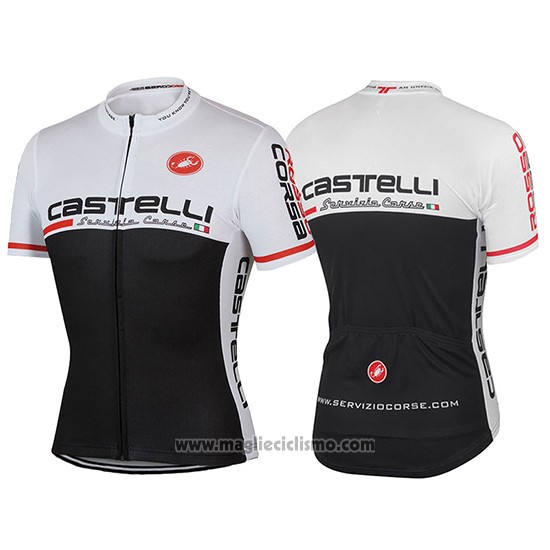 2017 Abbigliamento Ciclismo Castelli Nero e Bianco Manica Corta e Salopette