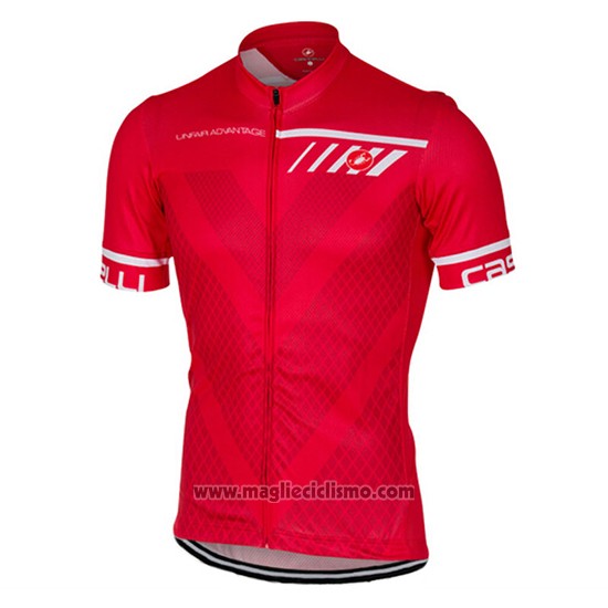 2017 Abbigliamento Ciclismo Castelli Rosso Manica Corta e Salopette