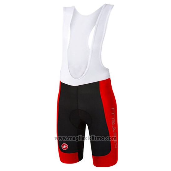2017 Abbigliamento Ciclismo Castelli Rosso Manica Corta e Salopette