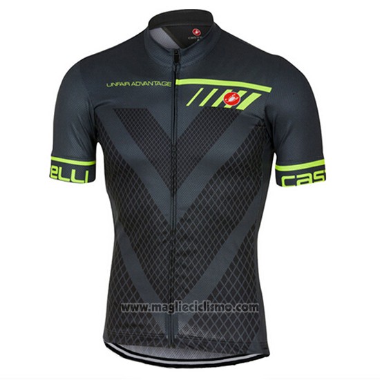 2017 Abbigliamento Ciclismo Castelli Scuro Grigio Manica Corta e Salopette