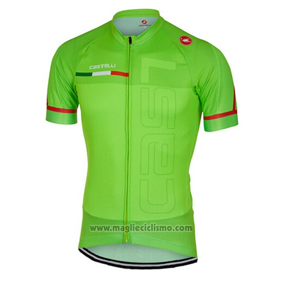 2017 Abbigliamento Ciclismo Castelli Verde Manica Corta e Salopette