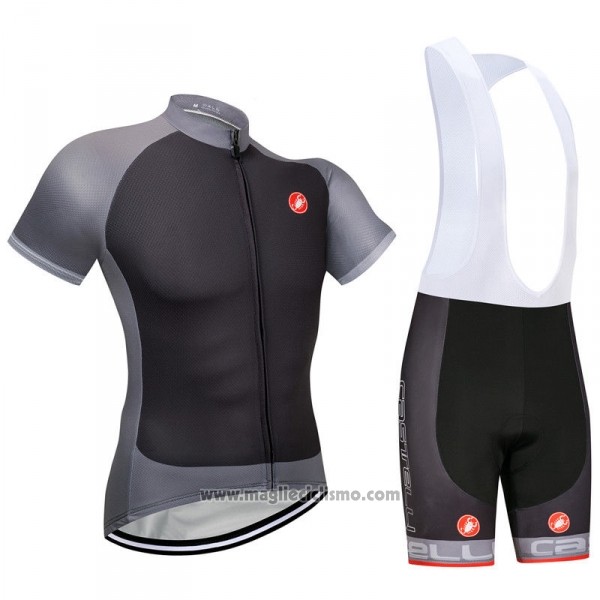 2018 Abbigliamento Ciclismo Castelli Grigio Manica Corta e Salopette