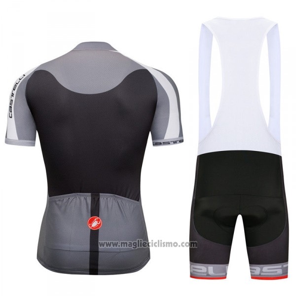 2018 Abbigliamento Ciclismo Castelli Grigio Manica Corta e Salopette